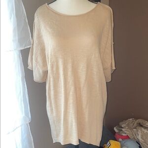 Canacilia Women's Beige Tunic Top